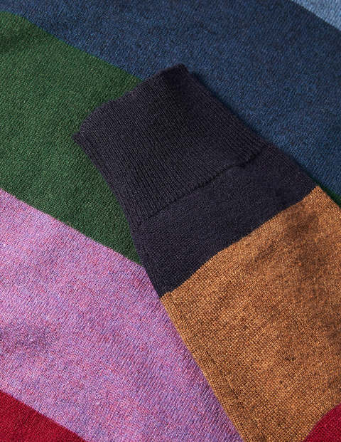 Pullover aus Lammwolle mit Rundhalsausschnitt - Regenbogen, Gestreift Pullover aus Lammwolle mit Rundhalsausschnitt - Regenbogen, Gestreift