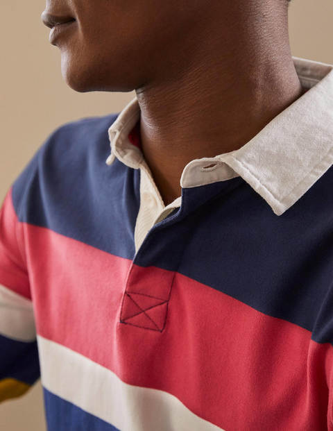 Rugby Shirt - School Navy Multi Chest Stripe Rugby Shirt - School Navy Multi Chest Stripe