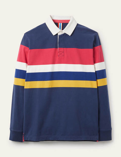 Rugby Shirt - School Navy Multi Chest Stripe Rugby Shirt - School Navy Multi Chest Stripe