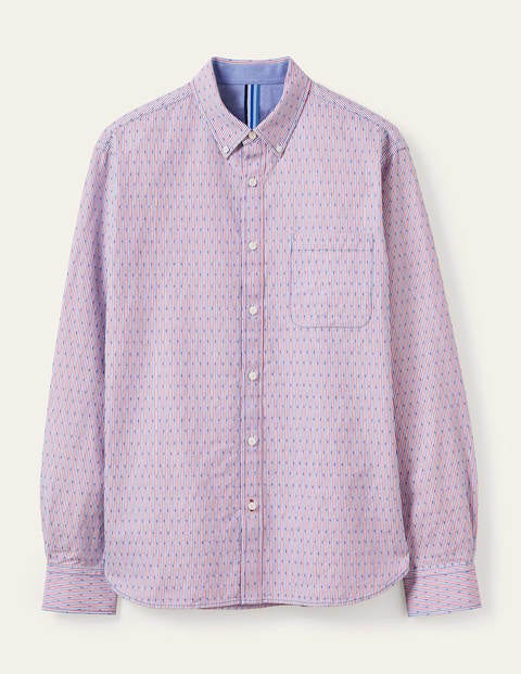 Modernes Oxford-Hemd - Rot/Blau, Gestreift/Dobby Modernes Oxford-Hemd - Rot/Blau, Gestreift/Dobby