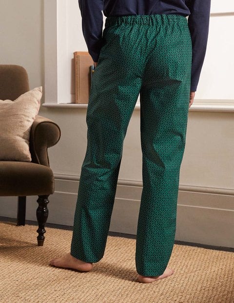 Cotton Poplin Pajama Bottoms - Mountain Meadow/Navy Geo Cotton Poplin Pajama Bottoms - Mountain Meadow/Navy Geo
