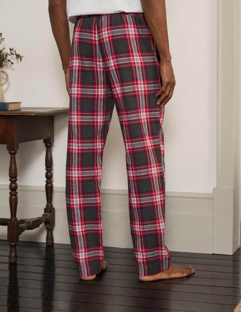 Brushed Cotton Pajama Bottoms - Charcoal Marl/Chorizo Check Brushed Cotton Pajama Bottoms - Charcoal Marl/Chorizo Check