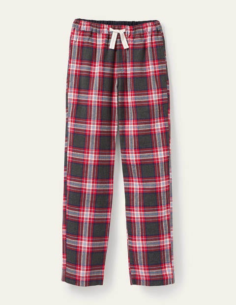 Brushed Cotton Pajama Bottoms - Charcoal Marl/Chorizo Check Brushed Cotton Pajama Bottoms - Charcoal Marl/Chorizo Check