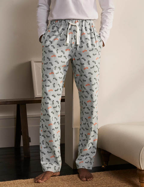 Brushed Cotton Pajama Bottoms - Charcoal Marl/Tiger Motorbikes Brushed Cotton Pajama Bottoms - Charcoal Marl/Tiger Motorbikes