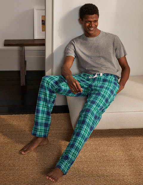 Brushed Cotton Pyjama Bottoms - Navy/Mountain Meadow Check | Boden AU