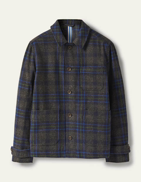 Elgin wool Jacket - Grey and Navy Check Elgin wool Jacket - Grey and Navy Check