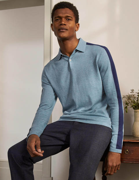 Merino Blend Polo - Dusk Blue Merino Blend Polo - Dusk Blue
