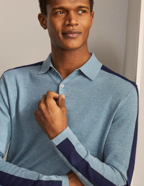 Merino Blend Polo - Dusk Blue Merino Blend Polo - Dusk Blue