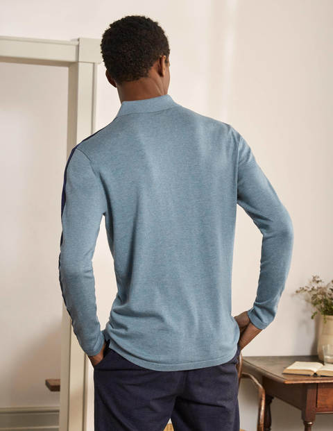 Merino Blend Polo - Dusk Blue Merino Blend Polo - Dusk Blue