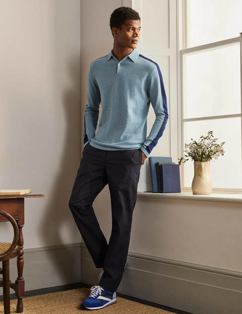 Merino Blend Polo - Dusk Blue Merino Blend Polo - Dusk Blue