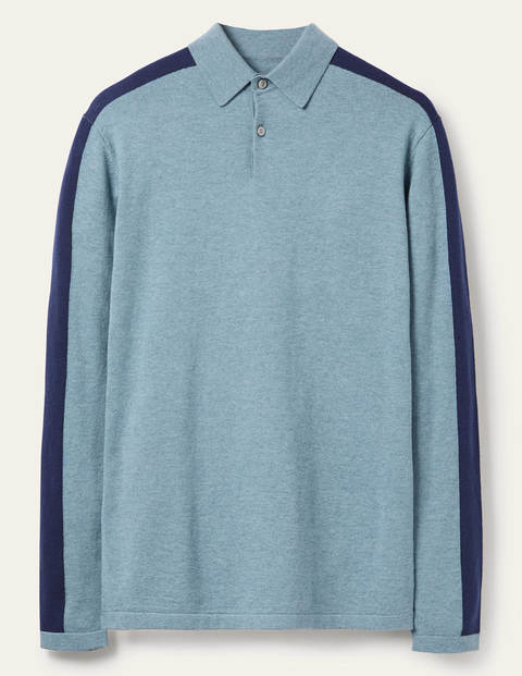 Merino Blend Polo - Dusk Blue Merino Blend Polo - Dusk Blue