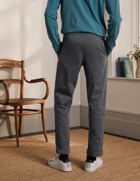 Elasticated Chino Trousers - London Grey Elasticated Chino Trousers - London Grey