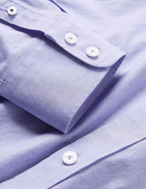 Popelinehemd mit Cutaway-Kragen - Blau, Fil-à-Fil Popelinehemd mit Cutaway-Kragen - Blau, Fil-à-Fil