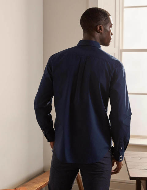 Poplin Cutaway Collar Shirt - Navy Poplin Cutaway Collar Shirt - Navy