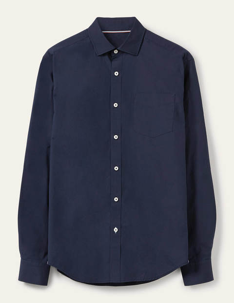 Poplin Cutaway Collar Shirt - Navy Poplin Cutaway Collar Shirt - Navy