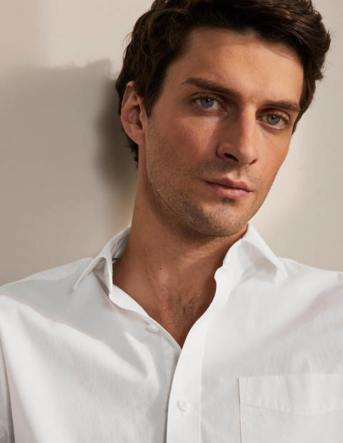 Poplin Cutaway Collar Shirt - White Poplin Cutaway Collar Shirt - White