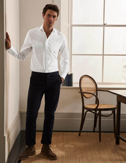 Poplin Cutaway Collar Shirt - White Poplin Cutaway Collar Shirt - White