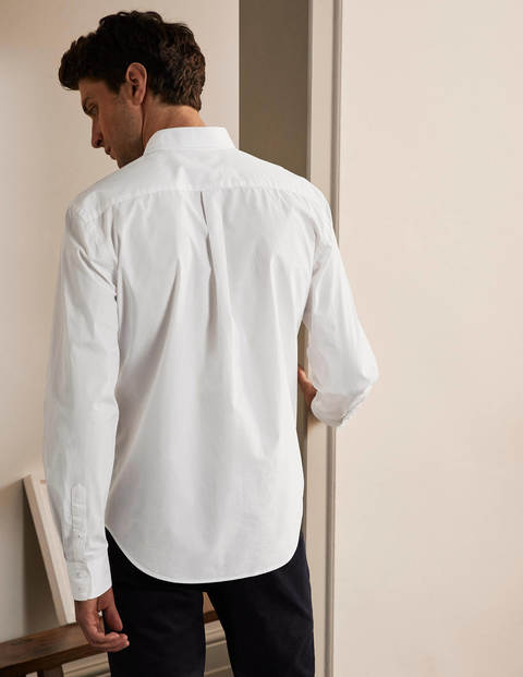 Poplin Cutaway Collar Shirt - White Poplin Cutaway Collar Shirt - White