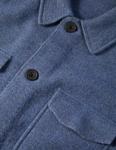 Haddon Merino Knitted Jacket - Blue Steel Haddon Merino Knitted Jacket - Blue Steel