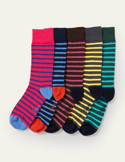 5 Pack Favourite Socks - Slim Stripe Multi Pack 5 Pack Favourite Socks - Slim Stripe Multi Pack