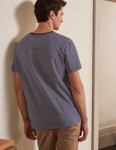 Washed T-shirt - Navy/Ivory Stripe Washed T-shirt - Navy/Ivory Stripe