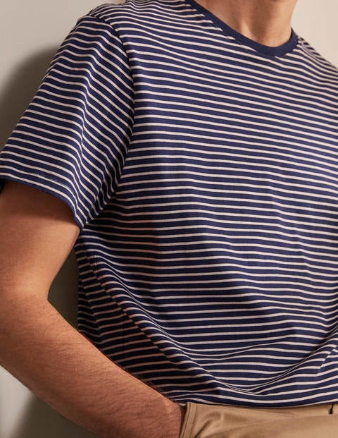 Washed T-shirt - Navy/Ivory Stripe Washed T-shirt - Navy/Ivory Stripe