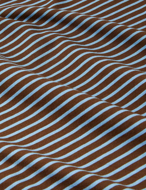 Classic Cotton T-shirt - Cacao/ Lichen Blue Stripe Classic Cotton T-shirt - Cacao/ Lichen Blue Stripe