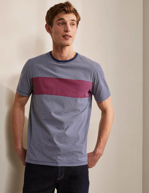 Washed T-shirt - Beetroot Chest Stripe Washed T-shirt - Beetroot Chest Stripe