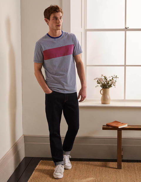 Washed T-shirt - Beetroot Chest Stripe Washed T-shirt - Beetroot Chest Stripe