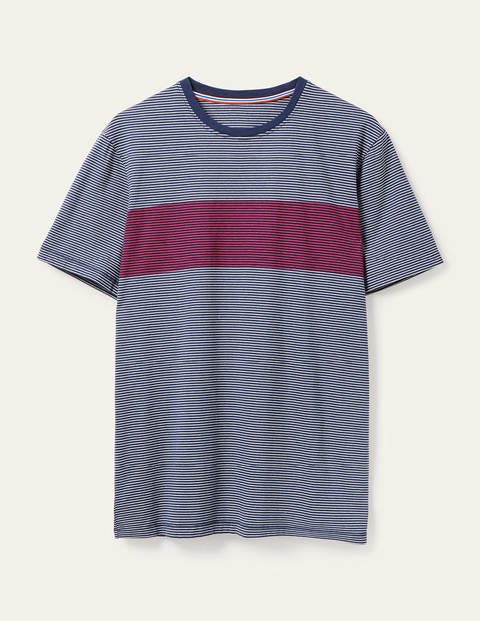 Washed T-shirt - Beetroot Chest Stripe Washed T-shirt - Beetroot Chest Stripe
