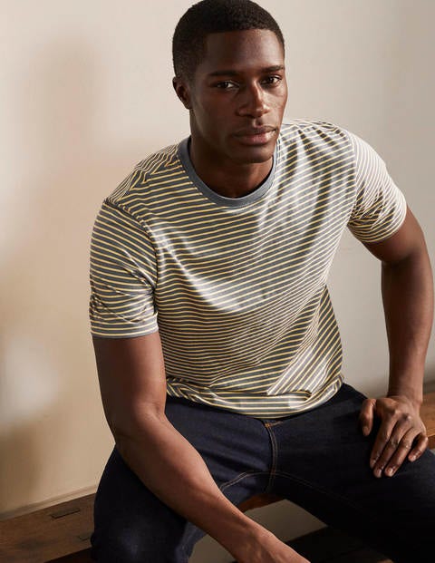 Washed T-shirt - London Grey/ Soft Lemon Stripe Washed T-shirt - London Grey/ Soft Lemon Stripe