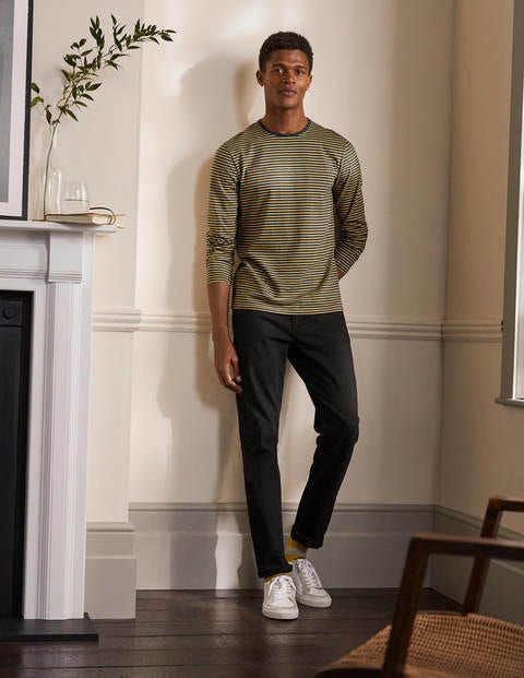 Long Sleeve Washed T-shirt - London Grey/ Soft Lemon Stripe Long Sleeve Washed T-shirt - London Grey/ Soft Lemon Stripe