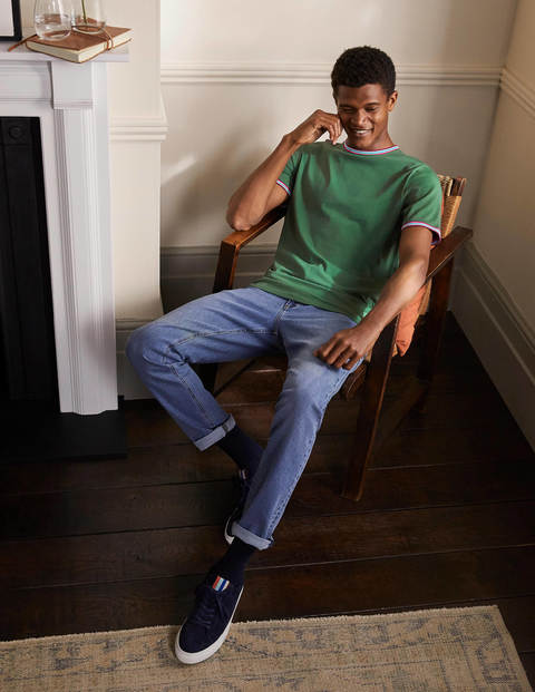 T-Shirt mit Streifendetail - Park Green T-Shirt mit Streifendetail - Park Green