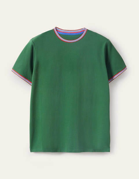 T-Shirt mit Streifendetail - Park Green T-Shirt mit Streifendetail - Park Green