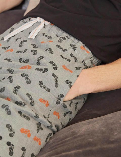 Pyjamahose aus gebürsteter Baumwolle - Charcoal Marl/Tiger Motorbikes Pyjamahose aus gebürsteter Baumwolle - Charcoal Marl/Tiger Motorbikes