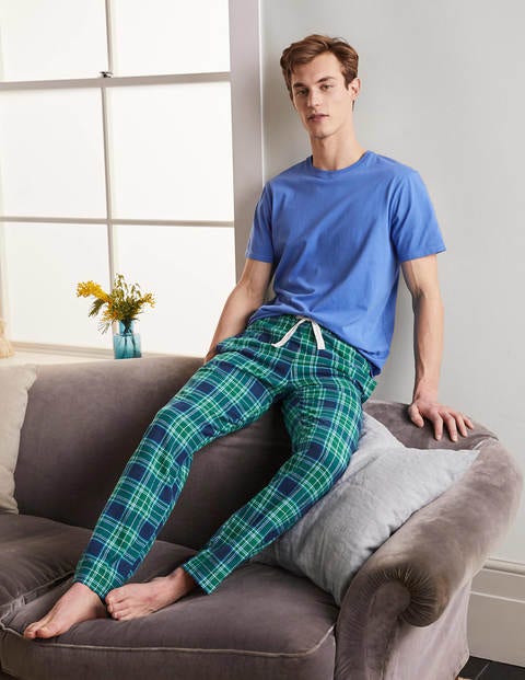 Brushed Cotton Pajama Bottoms - Navy/Mountain Meadow Check Brushed Cotton Pajama Bottoms - Navy/Mountain Meadow Check