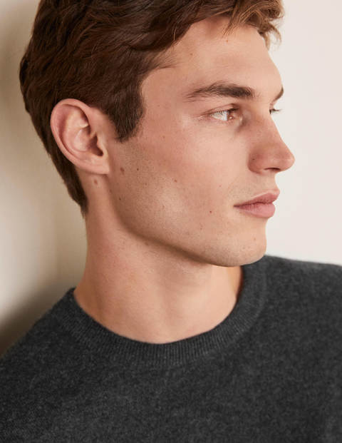 Cashmere Crew Neck - Dark Grey Melange Cashmere Crew Neck - Dark Grey Melange