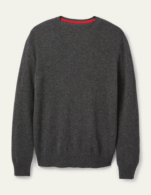 Cashmere Crew Neck - Dark Grey Melange Cashmere Crew Neck - Dark Grey Melange