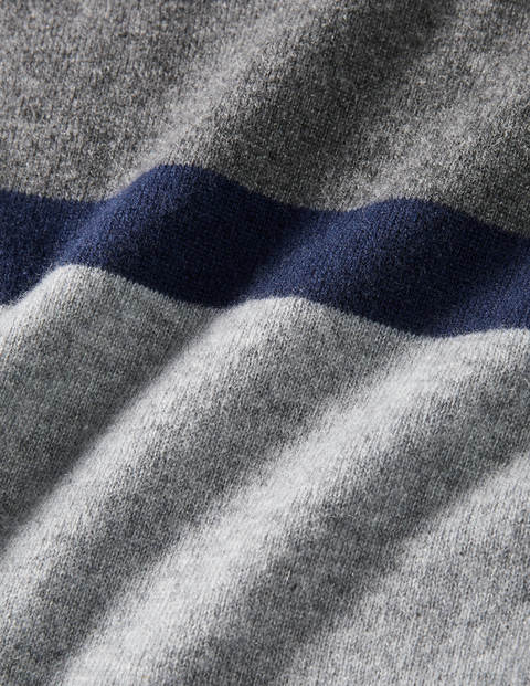 Pull col rond en cachemire - Colourblock camaïeu gris Pull col rond en cachemire - Colourblock camaïeu gris