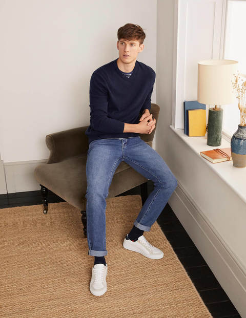 Pull col V en cachemire - Bleu marine Pull col V en cachemire - Bleu marine