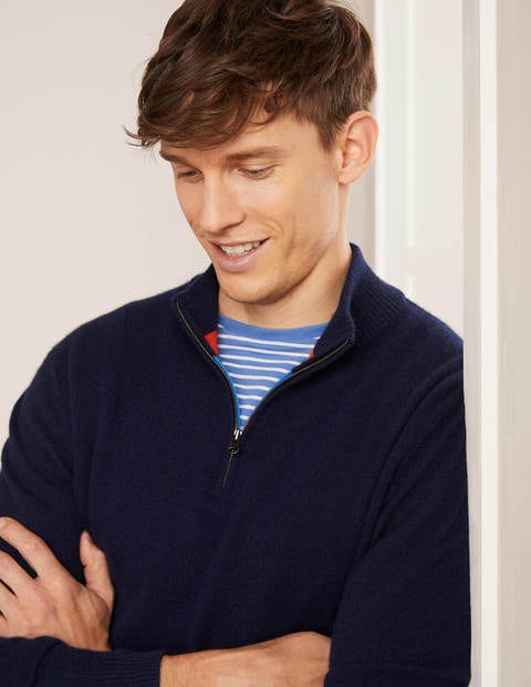 Cashmere Half-Zip - Navy Cashmere Half-Zip - Navy