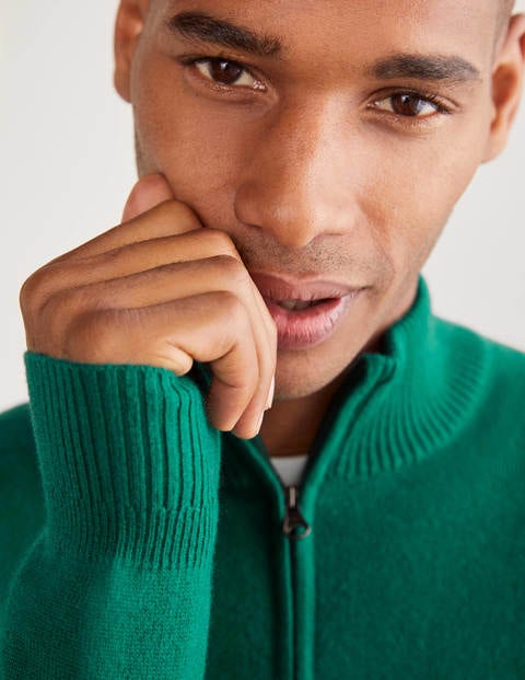 Cashmere Half-Zip - Greenery Cashmere Half-Zip - Greenery