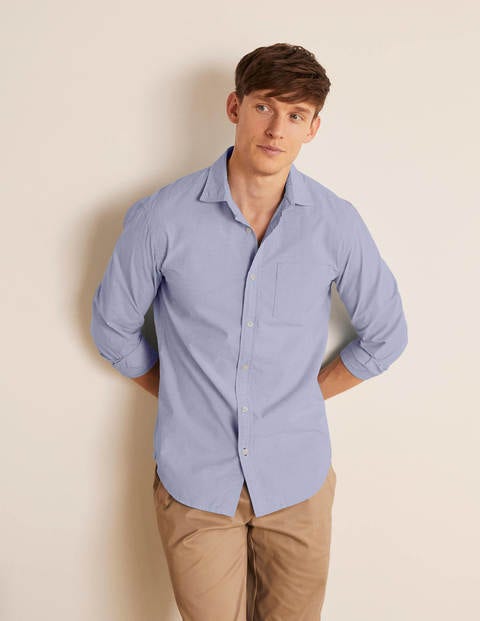 Poplin Cutaway Collar Shirt - Blue End on End Poplin Cutaway Collar Shirt - Blue End on End