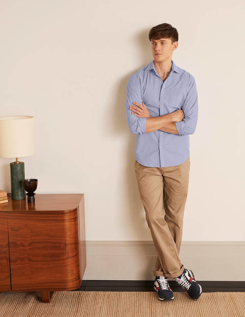 Poplin Cutaway Collar Shirt - Blue End on End Poplin Cutaway Collar Shirt - Blue End on End
