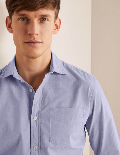 Poplin Cutaway Collar Shirt - Blue End on End Poplin Cutaway Collar Shirt - Blue End on End