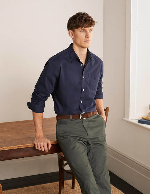 Poplin Cutaway Collar Shirt - Navy Poplin Cutaway Collar Shirt - Navy