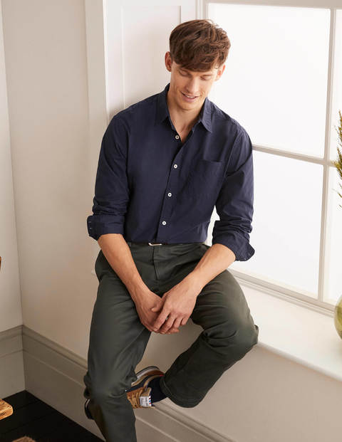Poplin Cutaway Collar Shirt - Navy Poplin Cutaway Collar Shirt - Navy