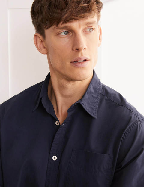 Poplin Cutaway Collar Shirt - Navy Poplin Cutaway Collar Shirt - Navy