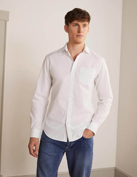 Chemise en popeline avec col découpé - Blanc Chemise en popeline avec col découpé - Blanc