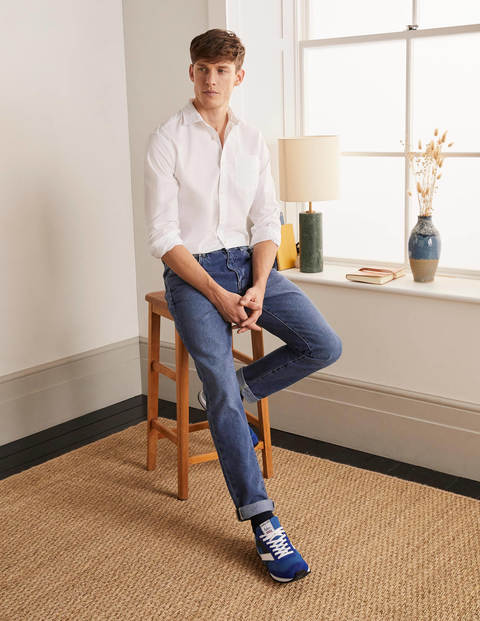 Chemise en popeline avec col découpé - Blanc Chemise en popeline avec col découpé - Blanc